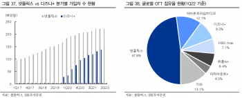 글로벌 OTT 점유율 현황 / 넷플릭스 vs 디즈니 가입자 수
